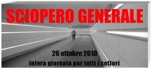 Sciopero Generale del 26 ottobre 2018