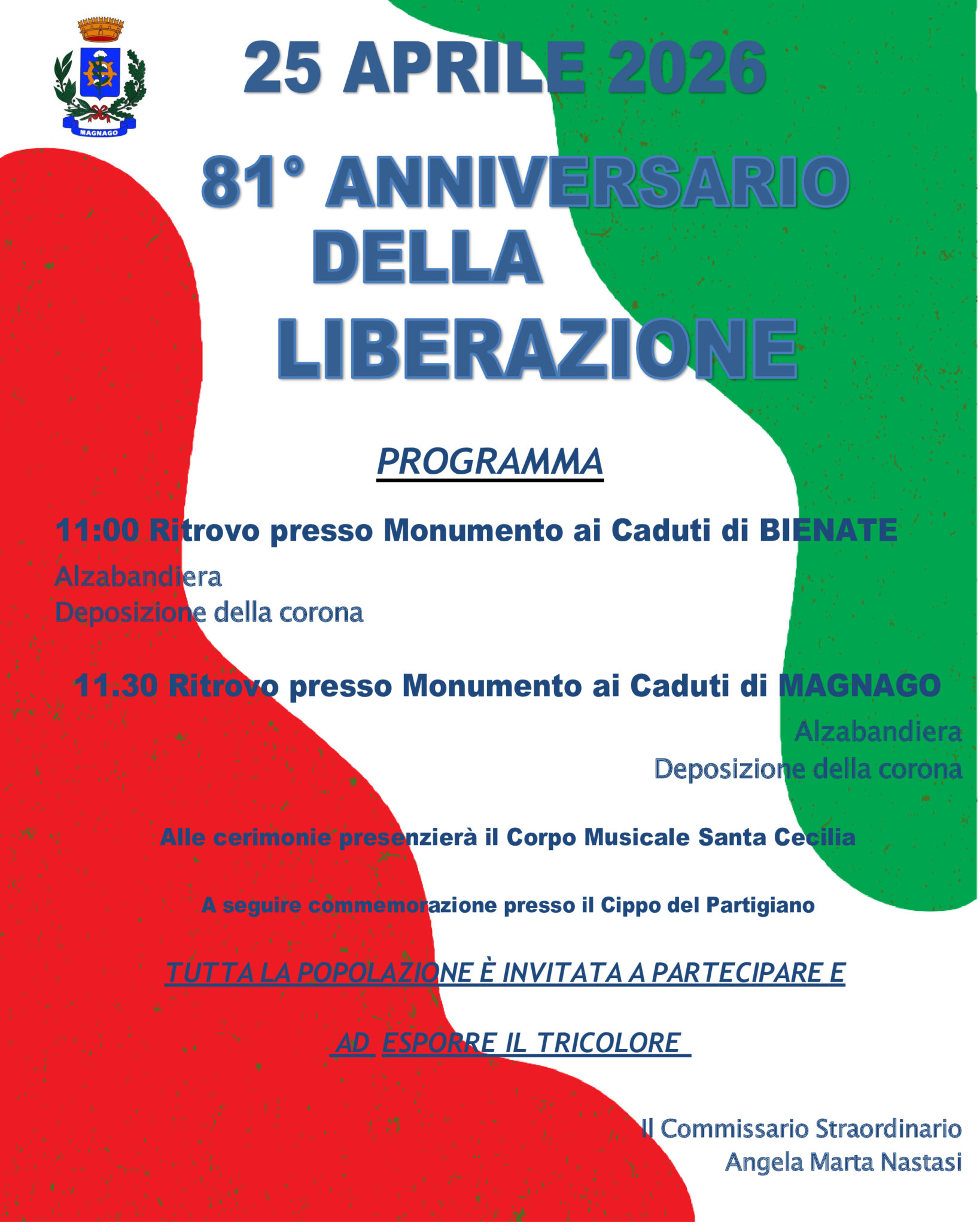 25 Aprile 2026 – 81° Anniversario della Liberazione – Comune di Magnago